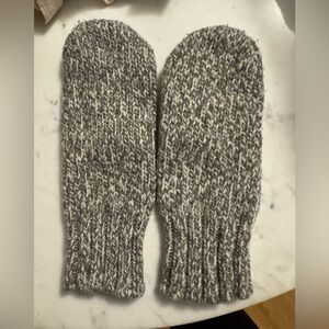 J. Crew Gray and White Mittens.